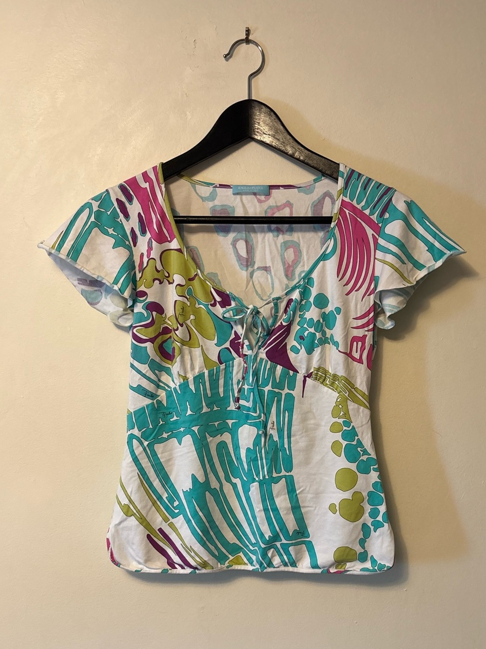 EMILIO PUCCI Print Shirt Size US 4 Small Made in Italy